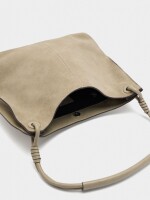 Bolso De Hombro Con Detalles De Piel taupe