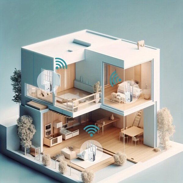 Extensor Wifi Repetidor Doble Banda Router Modem 4 Antenas Variante Color Blanco