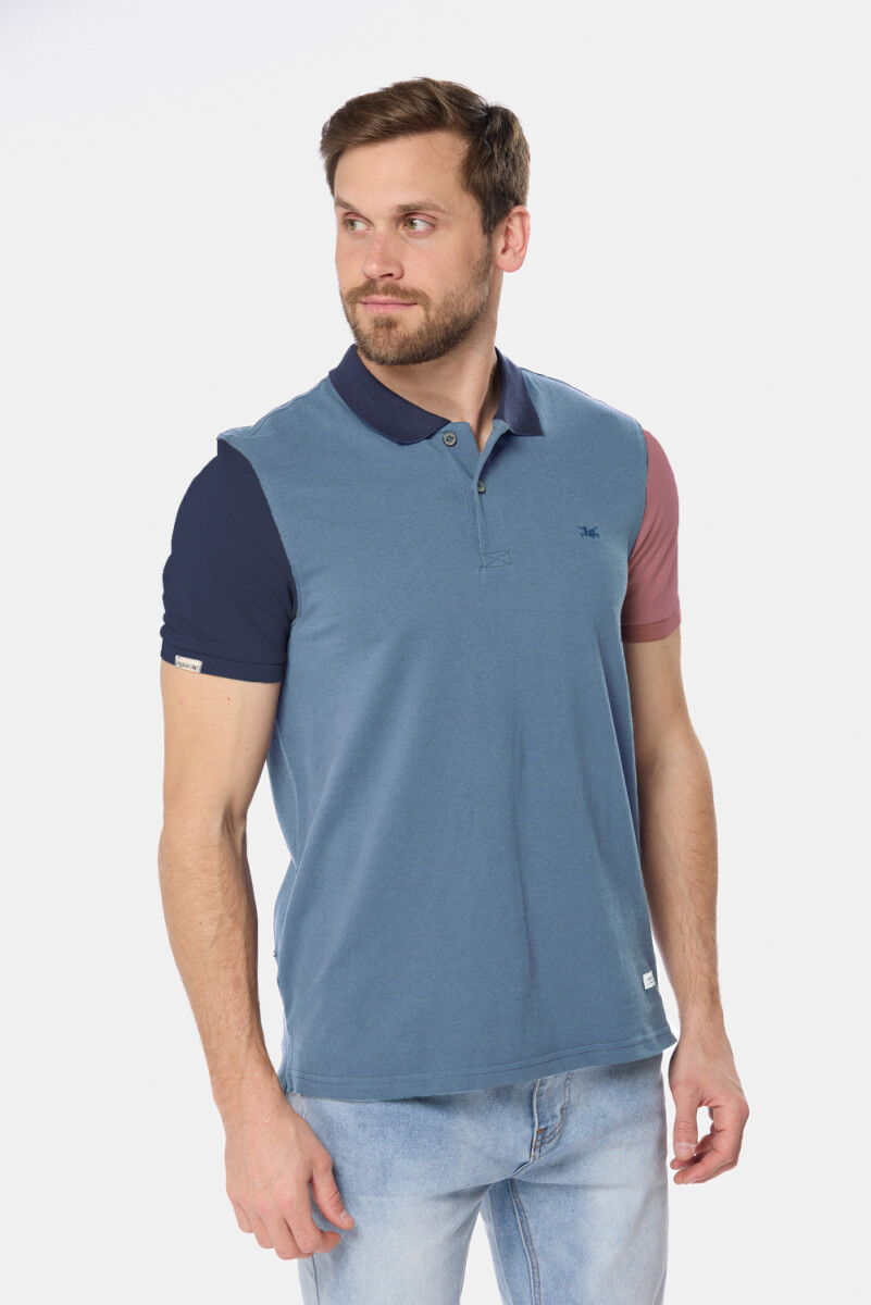 REMERA POLO COMBINADA PIQUÉ - Piedra 