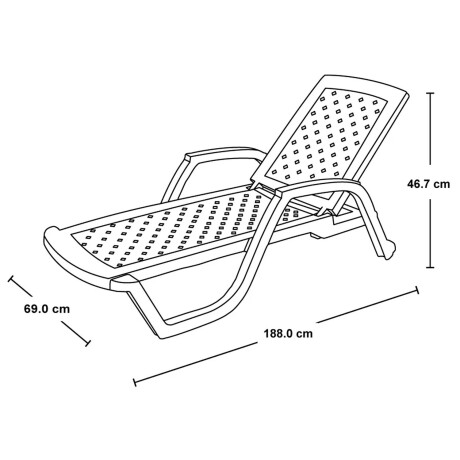 Silla Reposera Tipo Cama Asoleadora Rimax Arrecife Silla Reposera Tipo Cama Asoleadora Rimax Arrecife