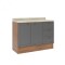 Bajo Mesada 3 Cajones + 2 Puertas (Con Tapa) - Linea Americana Gris
