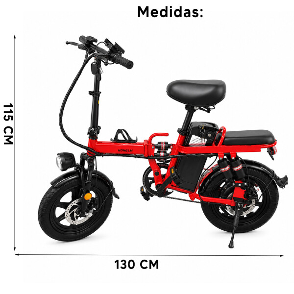 Bicicleta Eléctrica Sg04 Pl 16" 500w 100kg 35kmh NEGRO