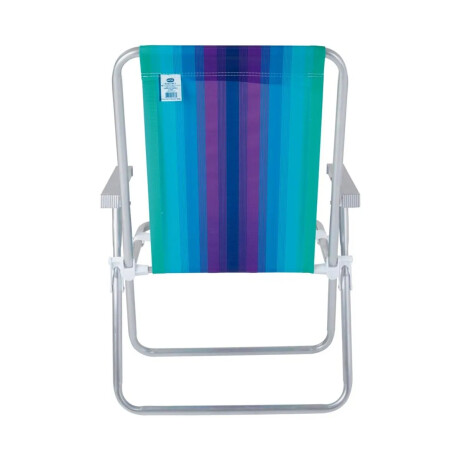Reposera Silla Alta Plegable en Aluminio Conforto Mor Rayada Verde Agua/violeta