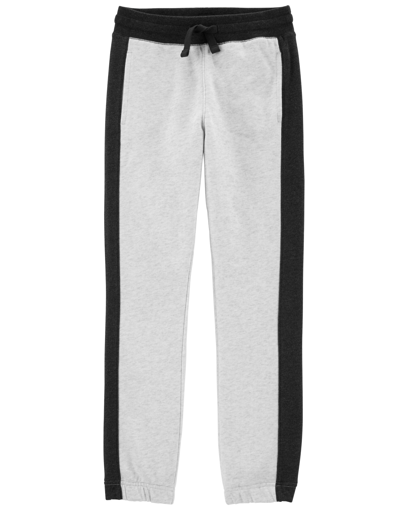Pantalón de algodón con felpa con franja lateral Sin color