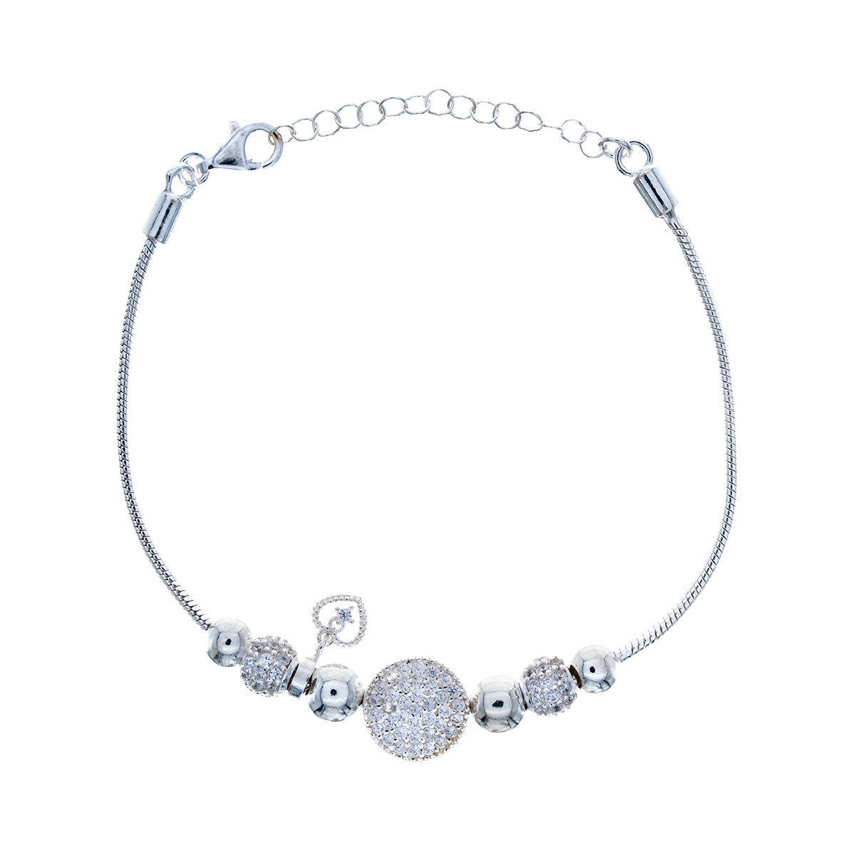 Pulsera de plata 925 con dijes. 