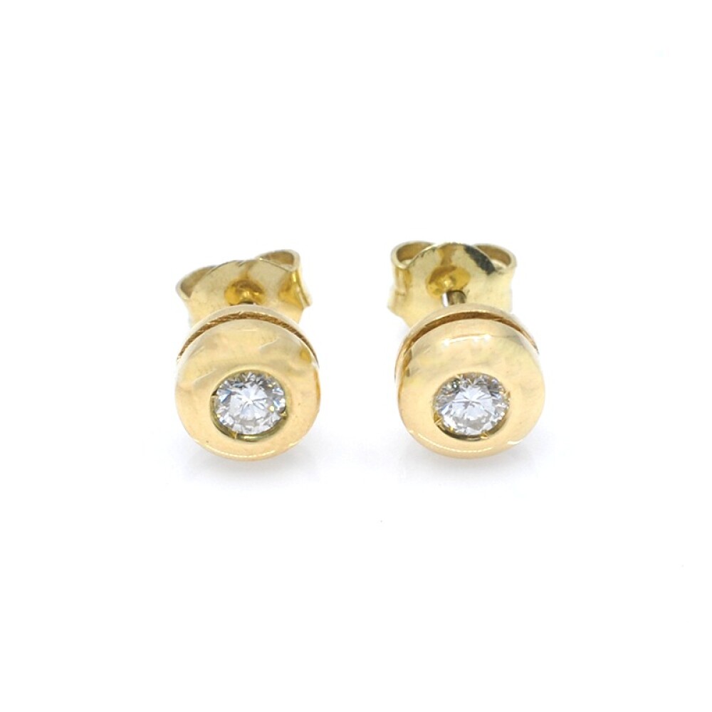 Caravanas oro 18k y brillantes Caravanas oro 18k y brillantes
