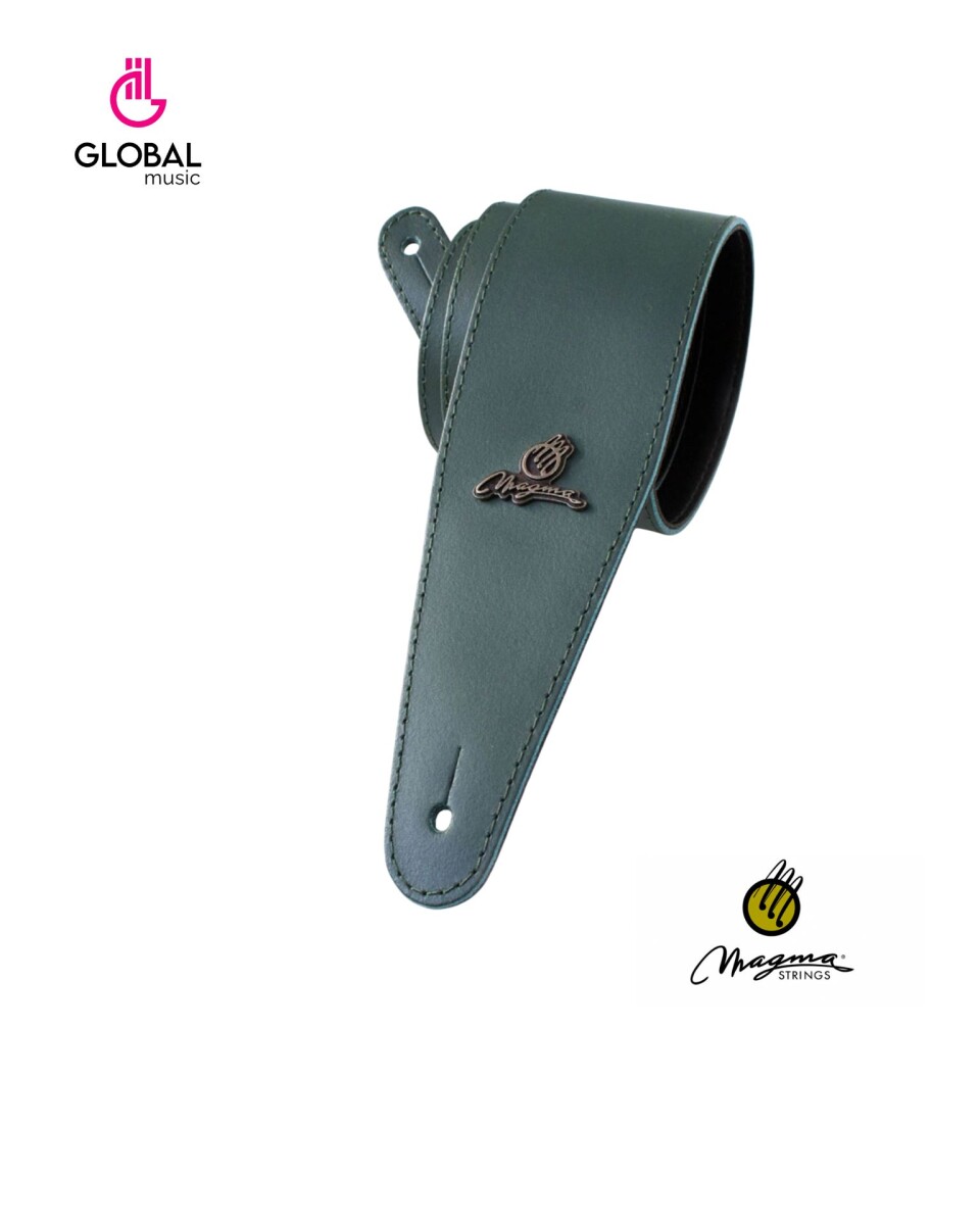 Correa Para Guitarra Magma Forrada Cuero Verde Mil 07mc04 