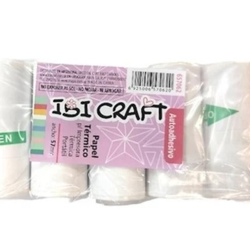 Rollos de papel térmico ibi craft set x 5 autoadhesivo Rollos De Papel Térmico Ibi Craft Set X 5 Autoadhesivo