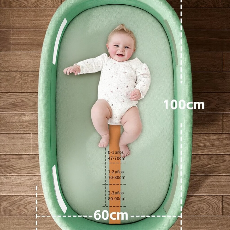 Cuna Moisés Plegable Regulable Para Bebe Verde