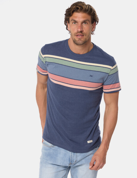 REMERA RAYADA Azul