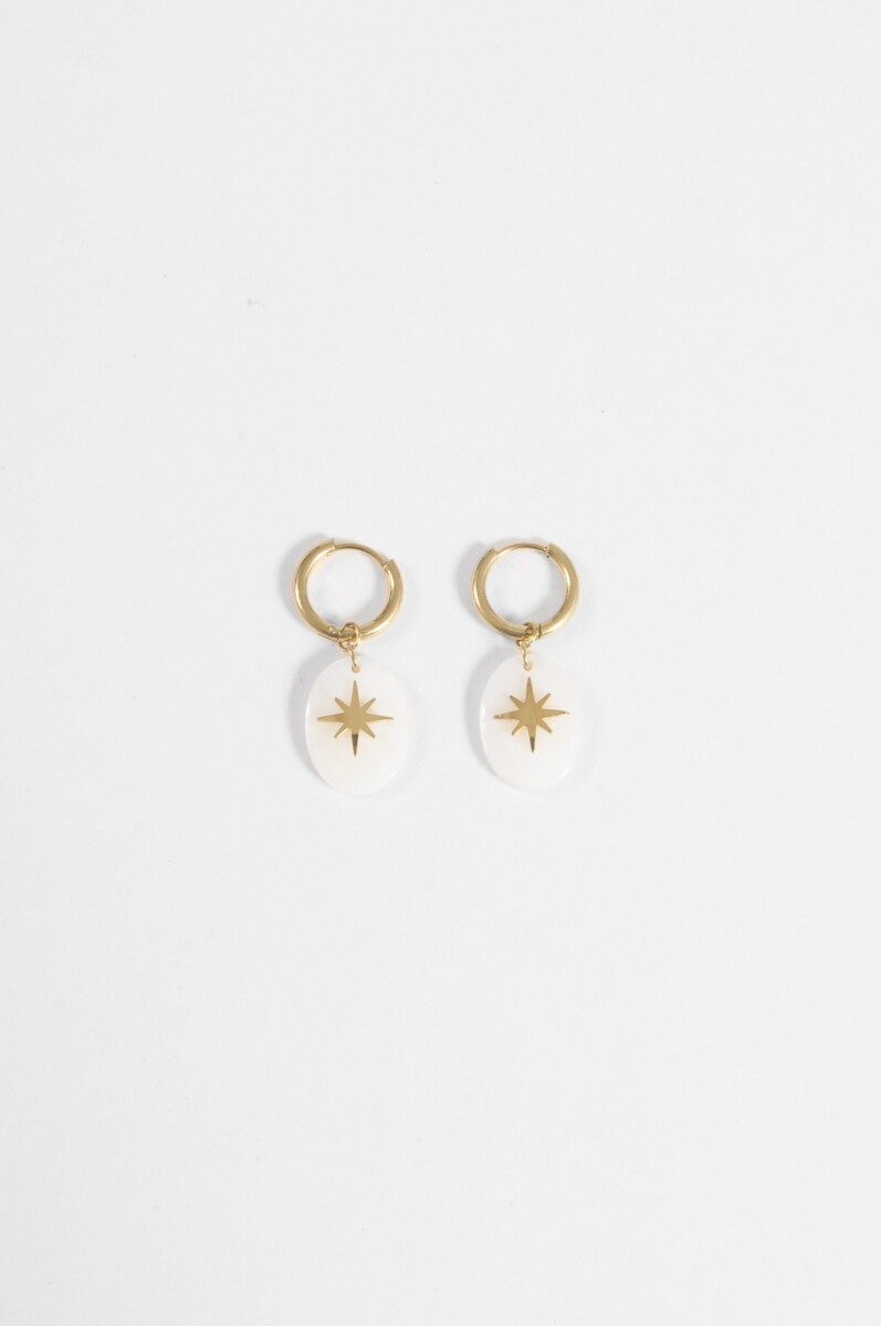Aros acero dije estrella - dorado 