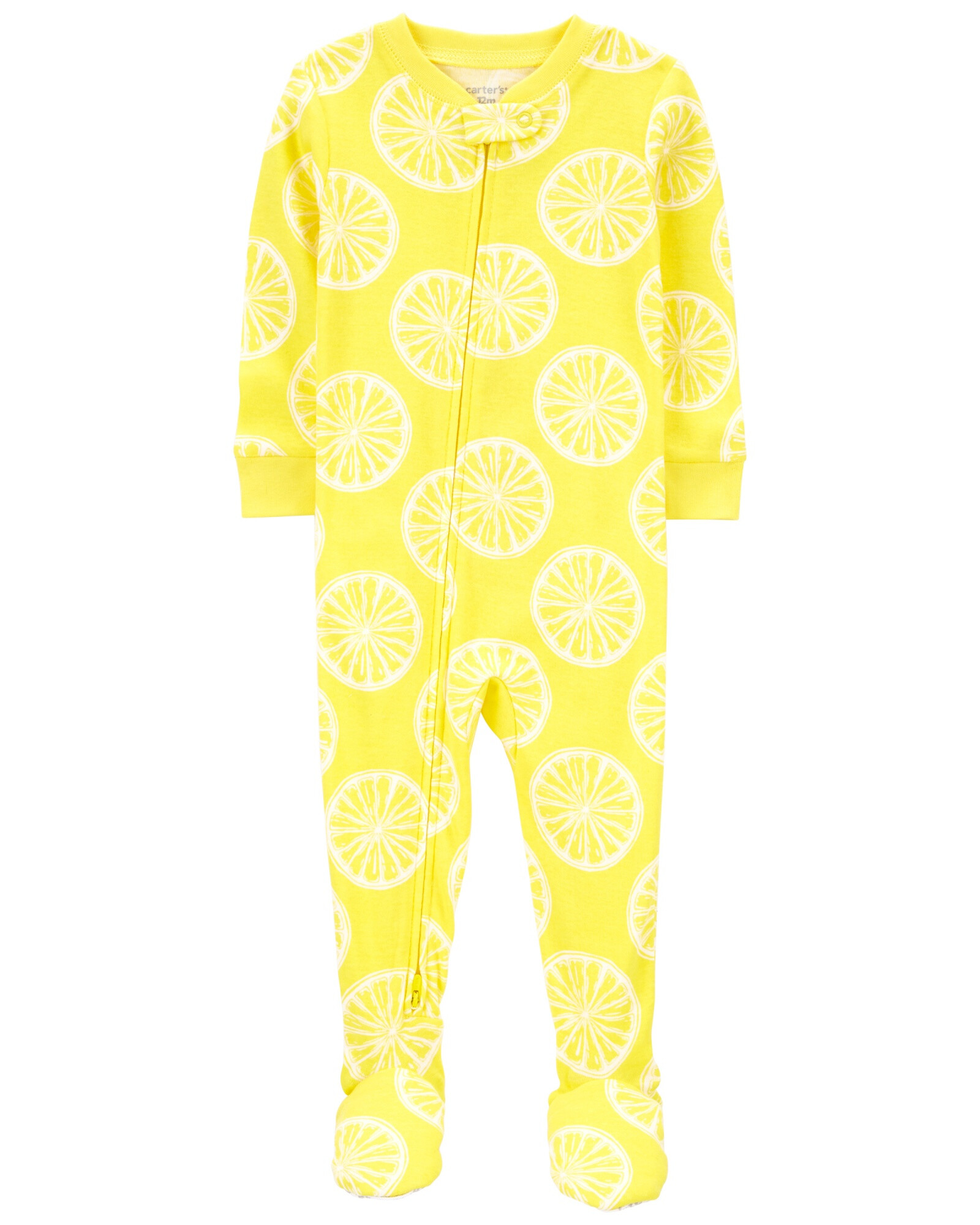 Pijama una pieza de algodón, diseño limones. Talles 2-5T Sin color