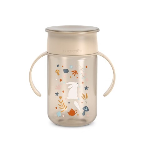 Vaso 360° Antiderrame Entrenador Infantil Con Asas Beige