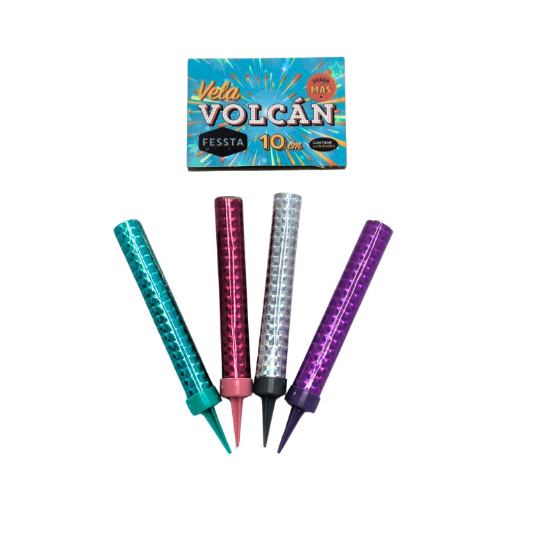 Vela Volcan x4 Unidades Colores Surtidos Vela Volcan x4 Unidades Colores Surtidos
