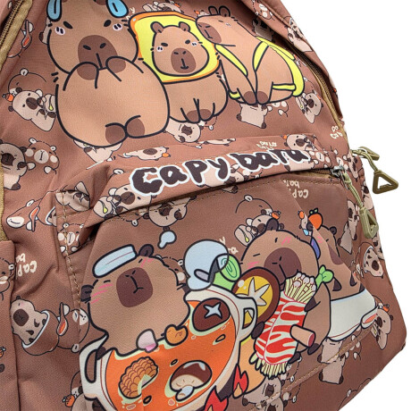 Mochila Infantil Niño Capibara Carpincho Escolar 40cm Marron