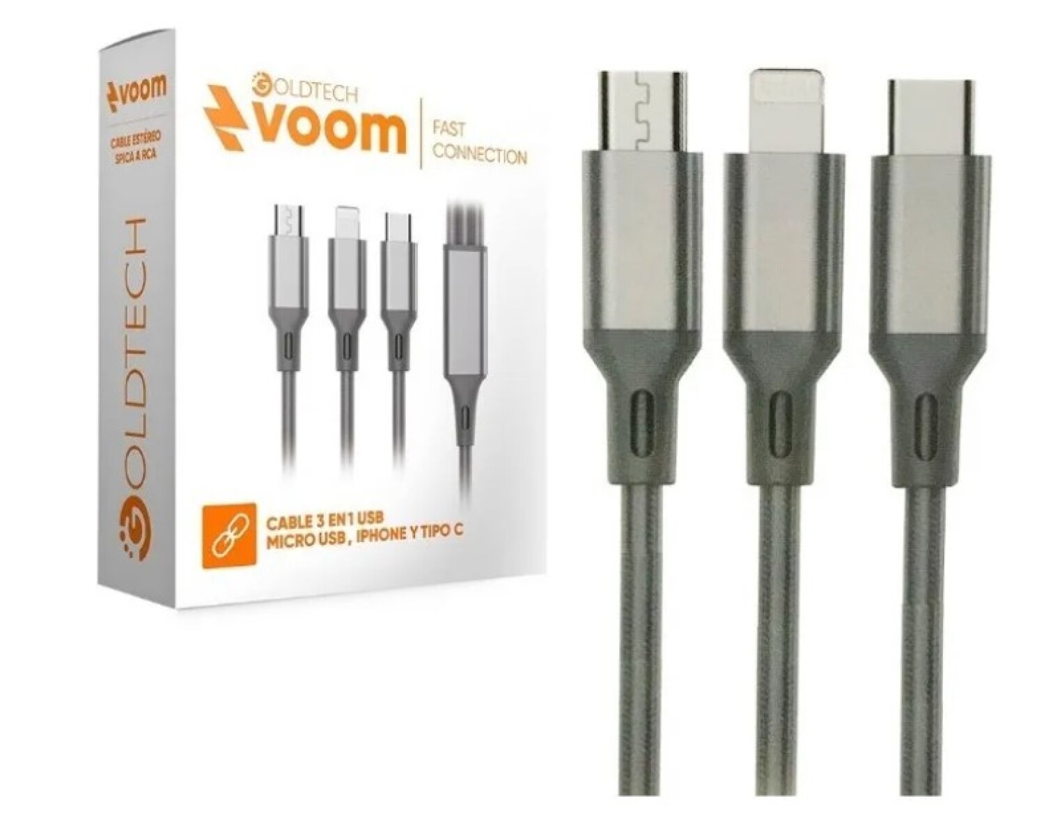 Muilticable 3 En 1 Micro Usb/ iPhone/ Tipo C 