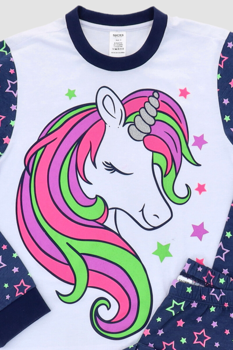 Pijama infantil unicornio Azul noche