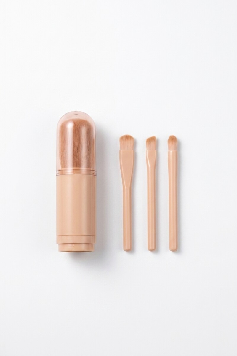 Set de 3 brochas para maquillaje rosa