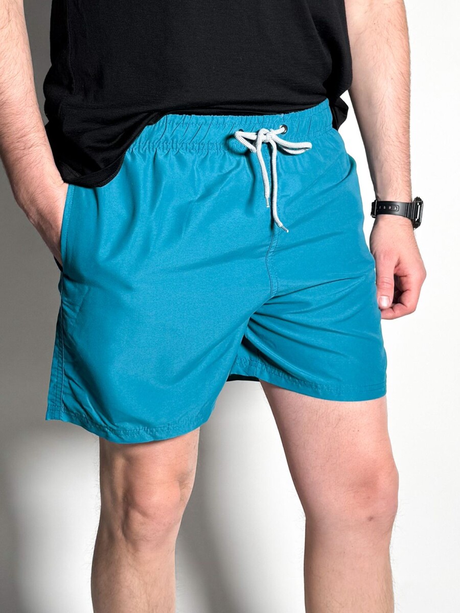 Short de baño liso Salvo - Petroleo 