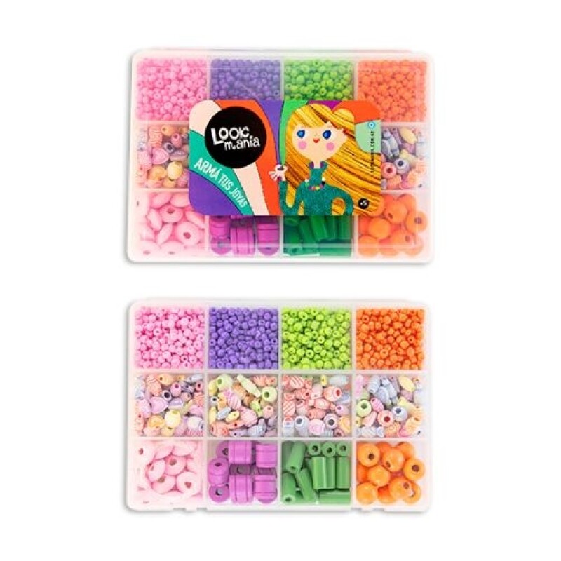 Set Mostacillas Infantiles Look Mania – 12 Divisiones, 4 Diseños LOOK MANIA MOSTACILLAS CAJA 12 DIVISIONES CHICA - 4 MODELOS