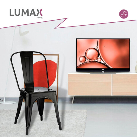 Pack x2 Sillas Tolix Lumax Metal Colores Living Comedor Negro