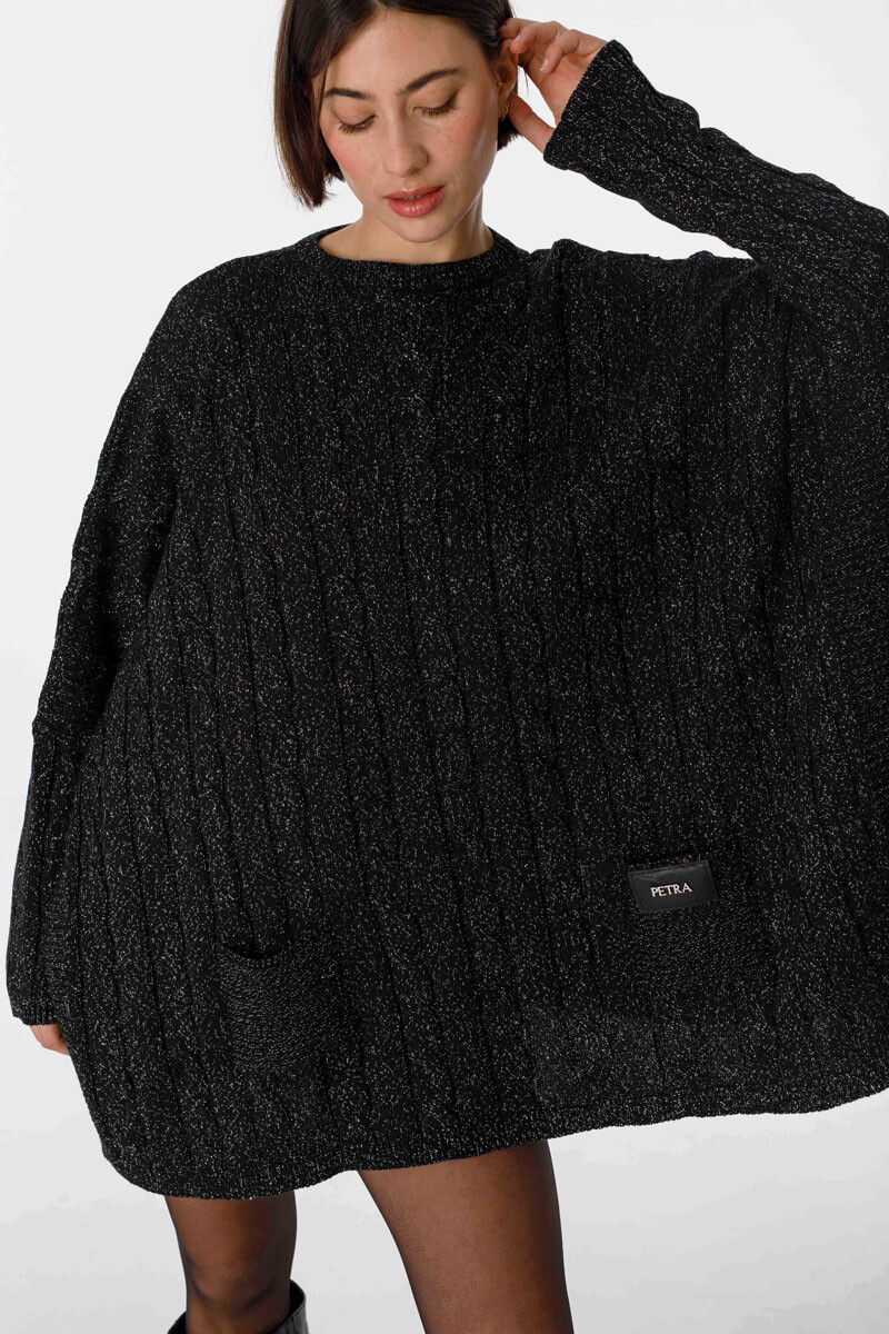 Sweater Oceano Negro Lurex