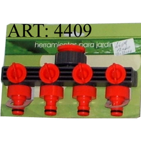 CONECTOR MULTIPLE PRESION PARA MANGUERA CON 4 PICOS BLISTER 4409 CONECTOR MULTIPLE PRESION PARA MANGUERA CON 4 PICOS BLISTER 4409