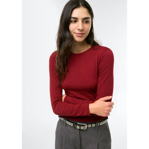 BLUSA ML FEM VERMELHO ESCURO