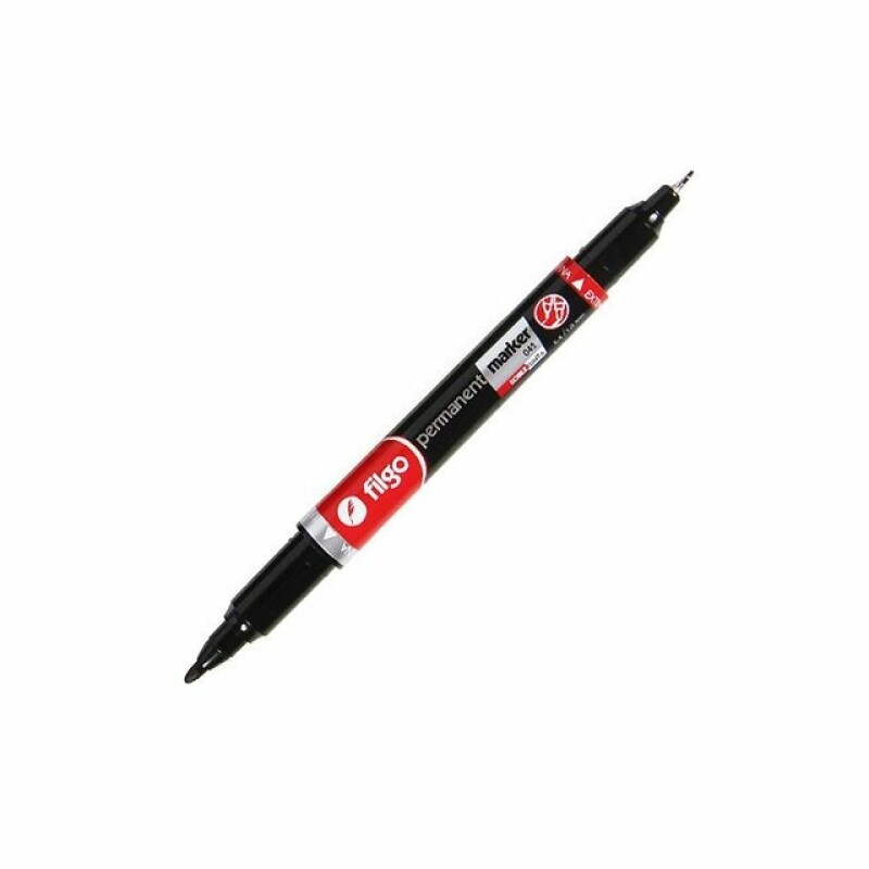 Marcador Permanente Negro 042 Doble Punta Filgo #FILGO MARCADOR PERMANENTE NEGRO 042 DOBLE PUNTA