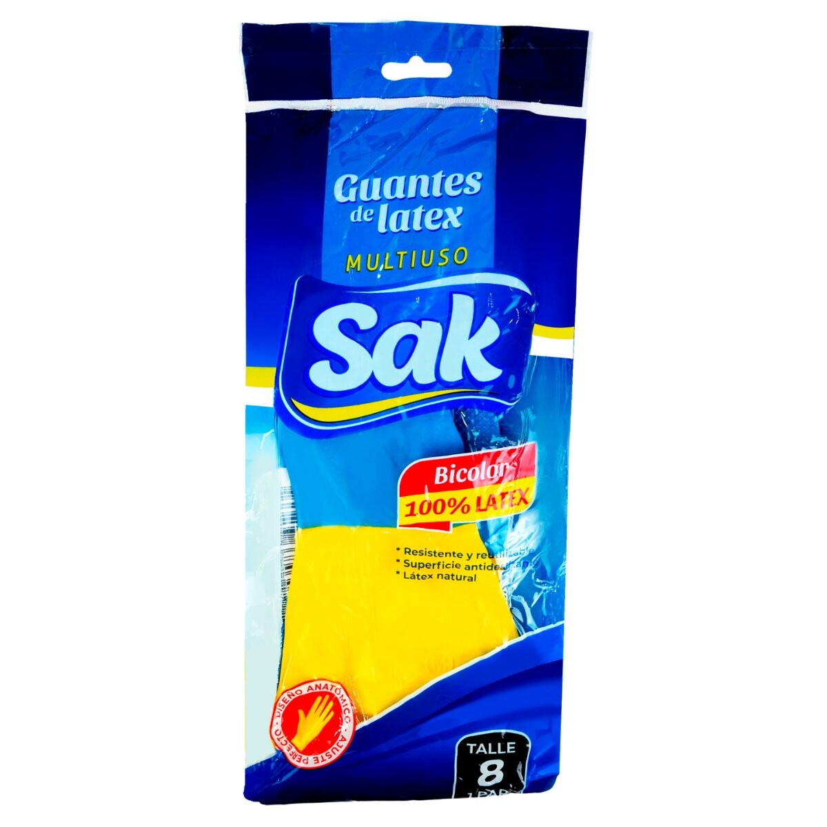GUANTES DE LATEX SAK MULTIUSO TALLE M 