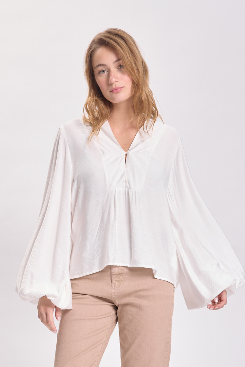 Blusa cuello v - Blanco 