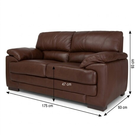 Sofá Oxford - Cuero Básico - 2 cuerpos New Brown - (Preventa)
