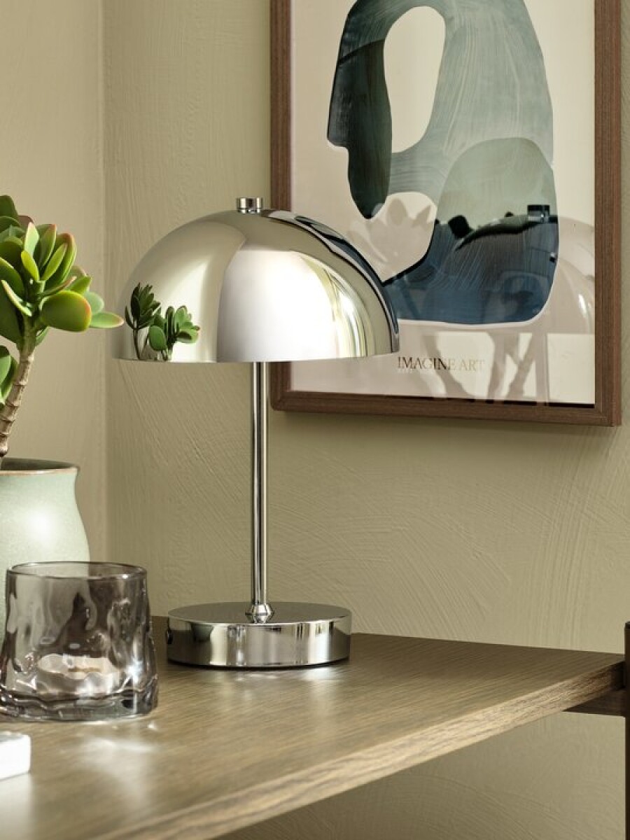 Lámpara batería KENT Ø16xH25 cm cromo 