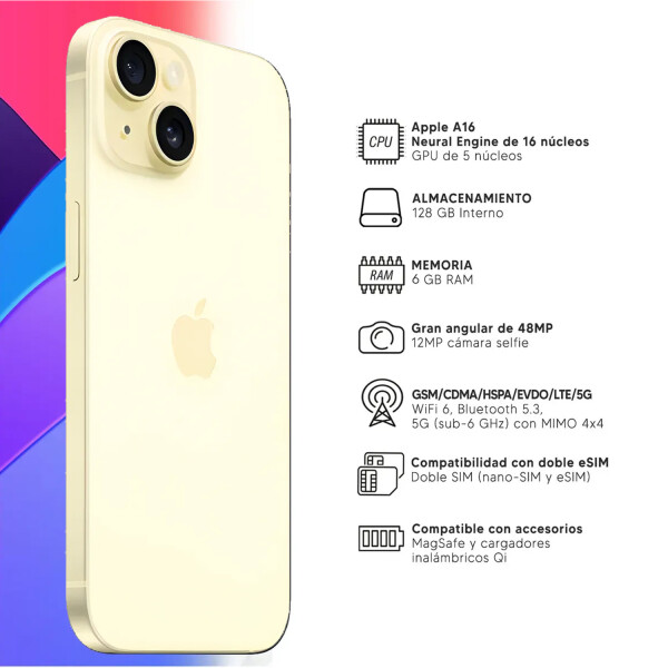 Iphone 15+ 6/128 Gb Ob AMARILLO