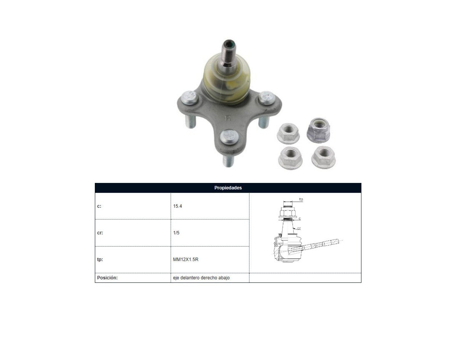 Rotula Del Audi A3/Q3 Volks Nivus/Polo/Virtus/Vento/T-Cross/Tiguan 03-25 Der 