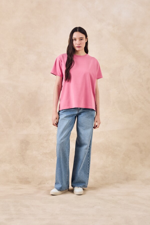 Remeron Oversize Algodon Lavado Rosa