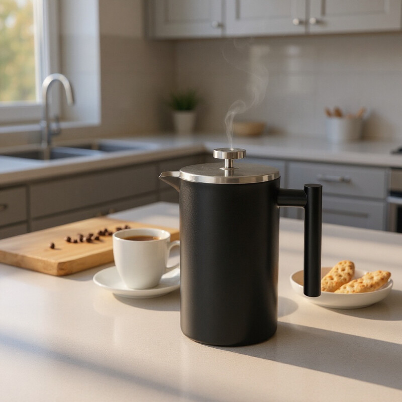 Cafetera Prensa Francesa Doble Parede Ac-Inox 1000ml Negro