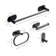 Conjunto de accesorios para baño 4 piezas adhesivas NEGRO