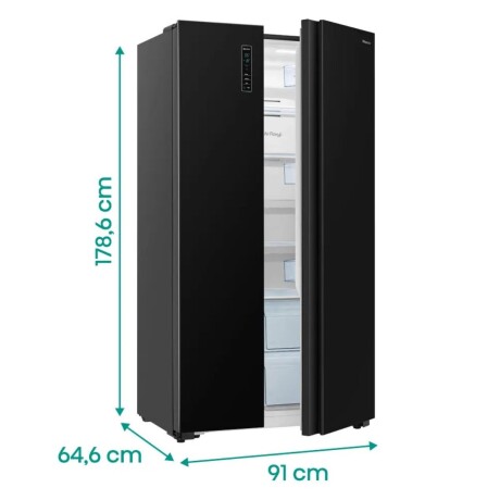 HELADERA HISENSE SIDE BY SIDE 2 PUERTAS VERTICALES 564 LITROS NO FROST DISPENS V01