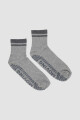 Media pilates con <br /> antideslizante 1/2 caña <br /> acanalada Gris