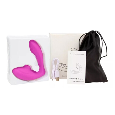 Strap On Vibrador Con Succionador Recargable USB Fucsia