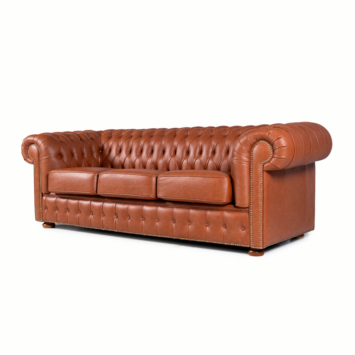 Sofá Chesterfield Novo - Cuero Advanced - 3 cuerpos - Terracota - (Preventa) 