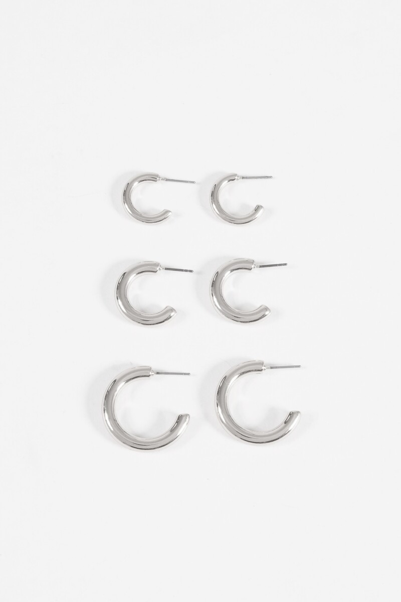 Set de aros plateado
