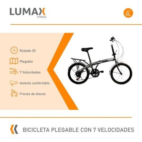 Bicicleta Plegable Rodado 20 Lumax Shimano Parrilla Gris