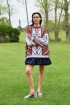 Scrollwork Sweater Celeste / Chocolate
