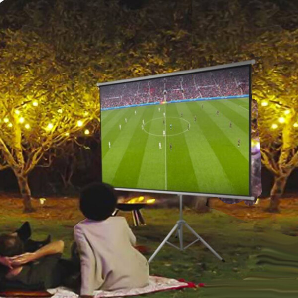 Pantalla Proyector Cortina 100 169 Blanca Con Tripode PANTALLA PROYECCION CON TRIPODE 100"