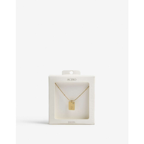 Cadena Corta Dije ''p'' Acero Dorado