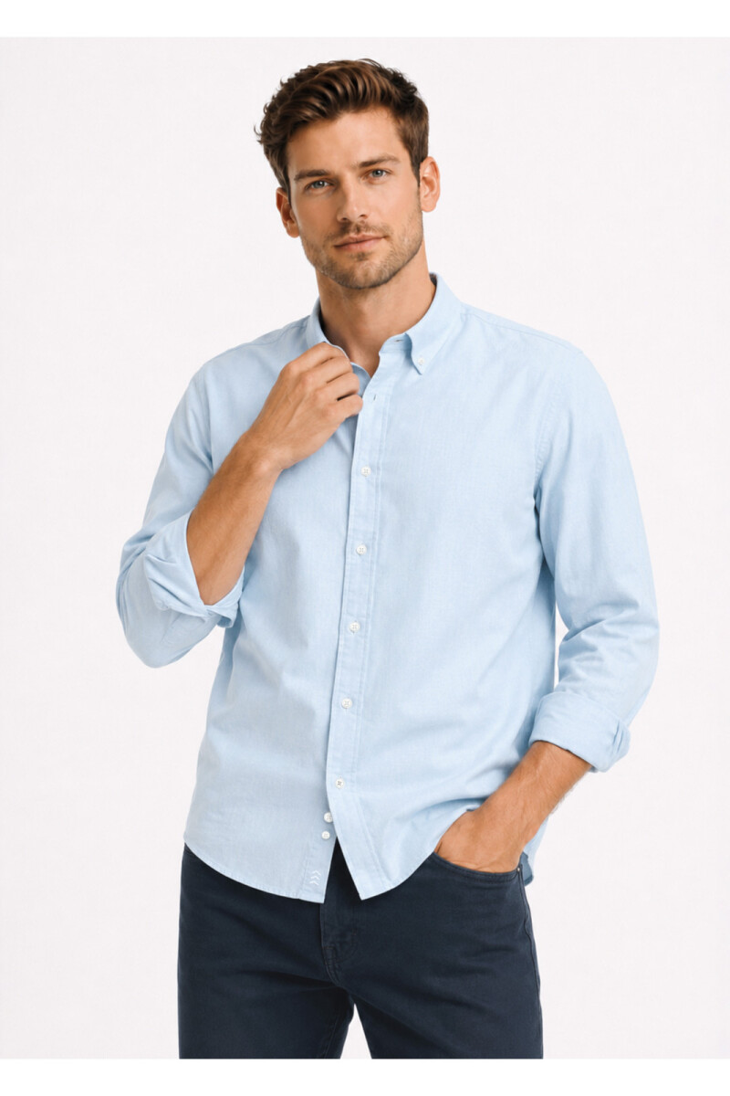 Camisa Arrow Lino Cotton Manga Larga CELESTE