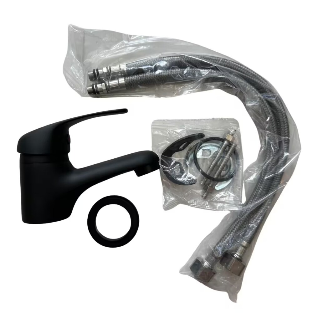 Grifería de lavatorio Monocomando de mesada Capri negro mate Grifería De Lavatorio Monocomando De Mesada Capri Negro Mate