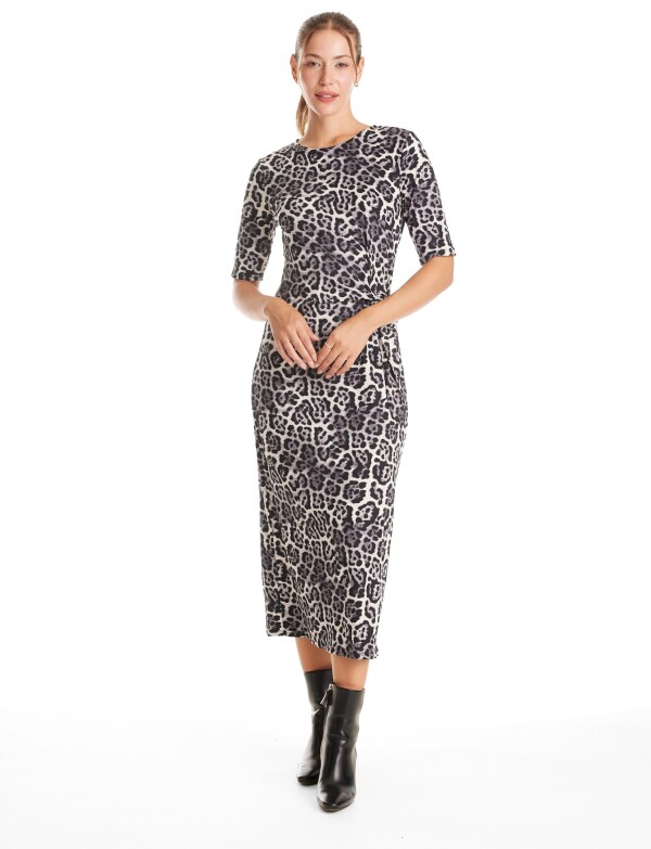 Vestido Animal Print NEGRO/MULTI